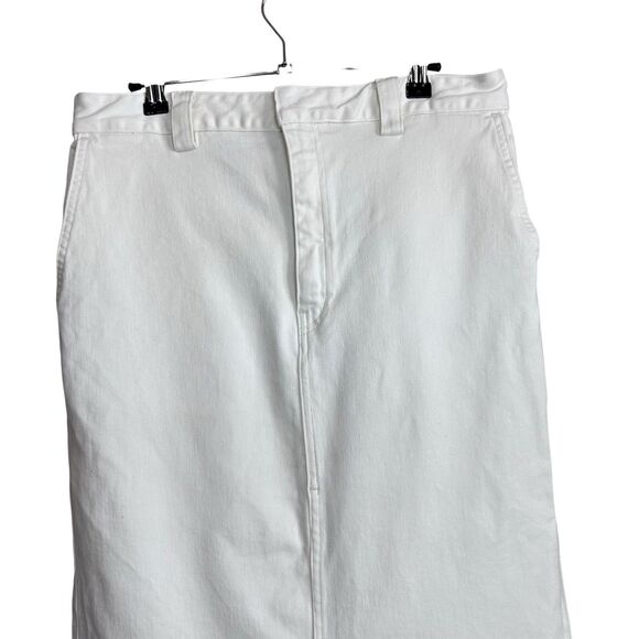 ENZA COSTA Midi Skirt Women 2 Medium White Soft Slouch Denim Straight Pencil - Picture 3 of 7